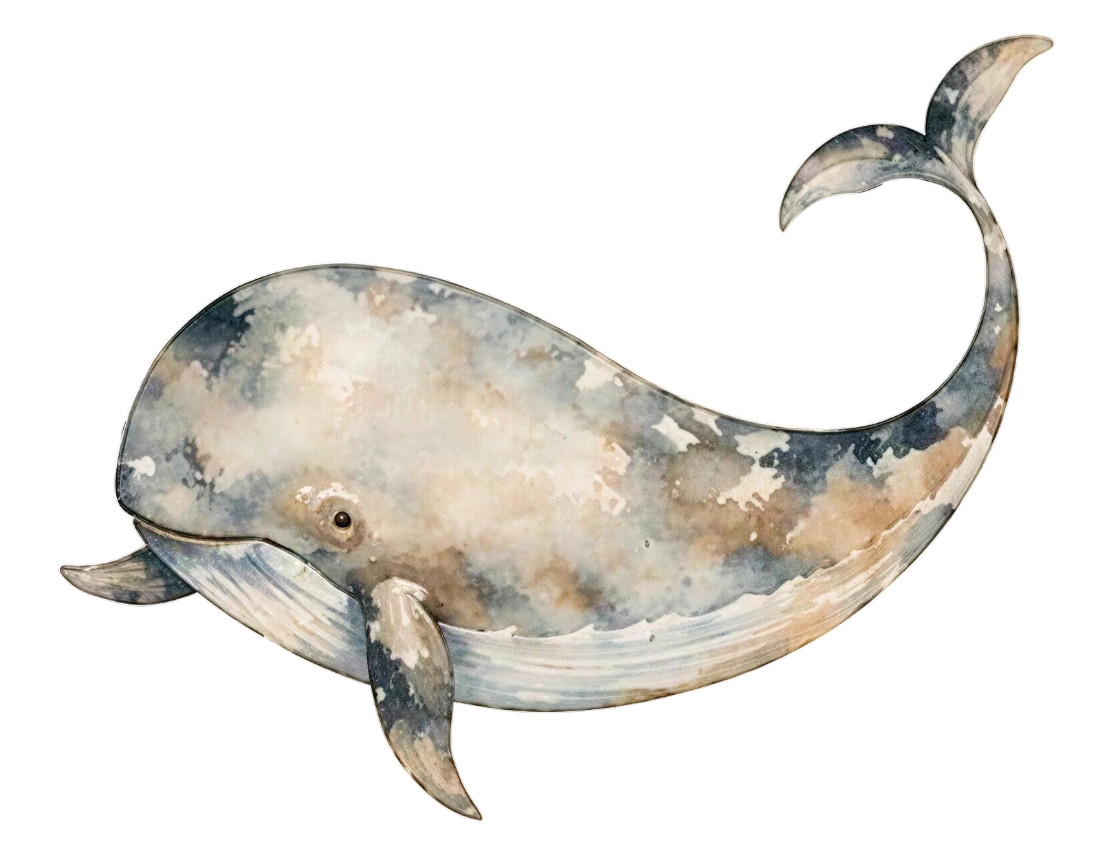 Aquarell-Illustration eines Wals